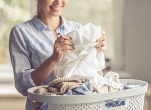 woman doing laundry